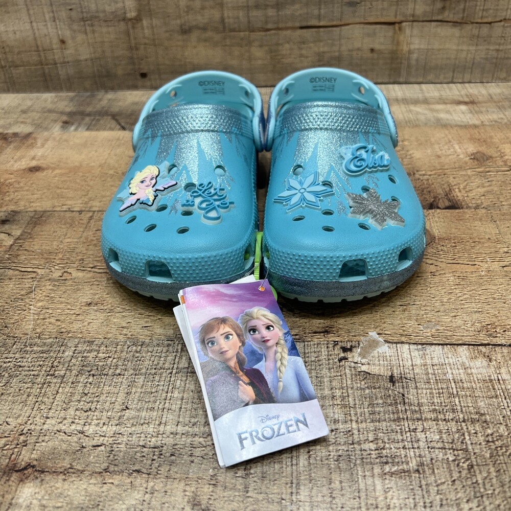 Disney Crocs Frozen Elsa Classic Clog Blue Kids Girls NWT! Size 3